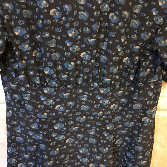 Pam & Gela Blue Floral Silk Dress Size Small - Picture 4 of 6